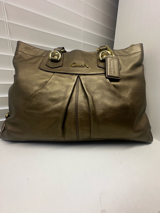 Coach Handbags - Coach Ashley Metallic Bronze Leather Carryall/ Satchel